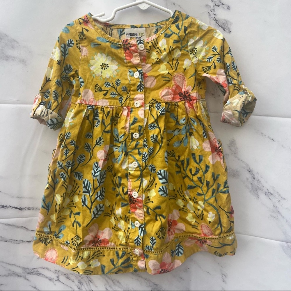 Oshkosh yellow floral dress size 2t